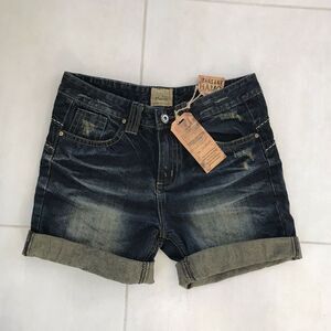 Hamo Jeans Denim Jean Cuffed Distressed Shorts
